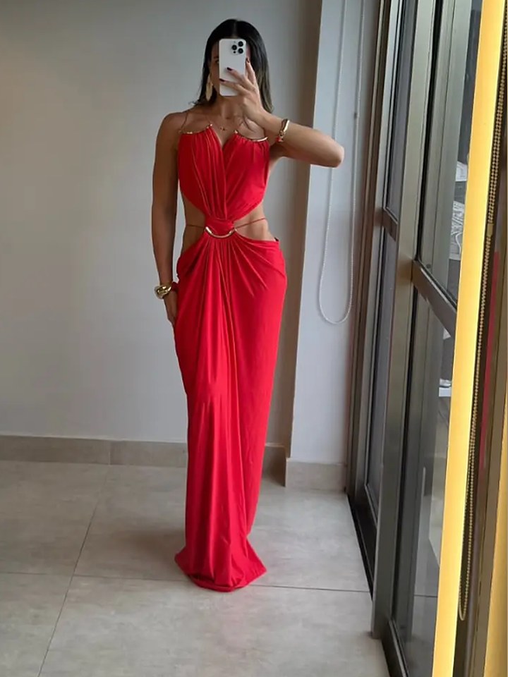 Vestido longo vermelho Scarlett